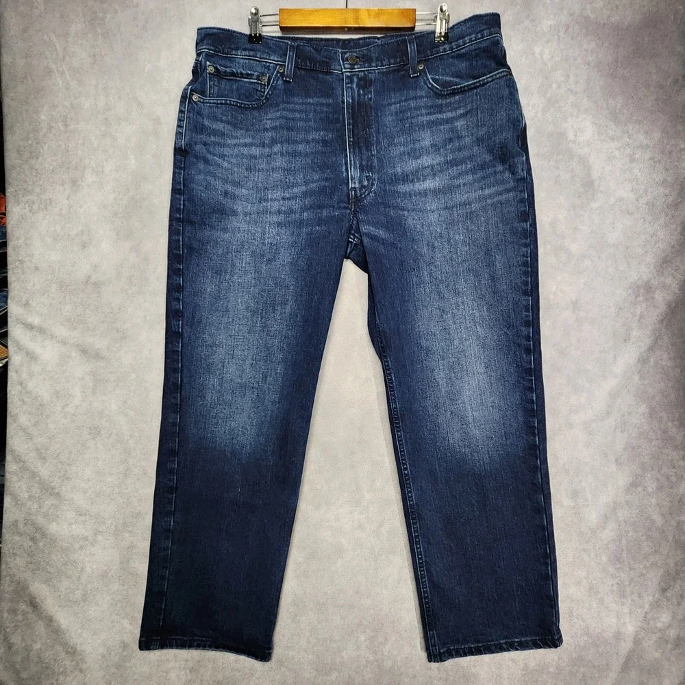 Levis 550 Relaxed Fit Mens Jeans 40x30 Dark Indigo Blue Stretch Denim